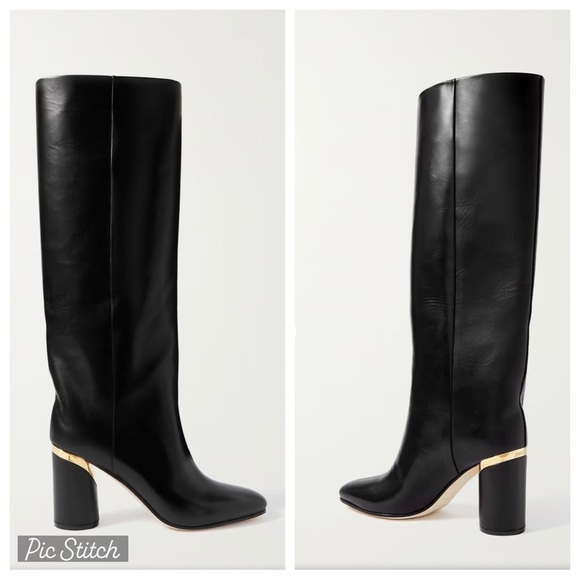 New! Jimmy choo Jayla 85 Leather Knee-high Boots in black size 39.5(9.5) USA - Picture 1 of 16